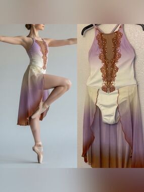 The Line Up Custom Lyrical Solo Costume Lavender Ombre Watercolor Contemporary S